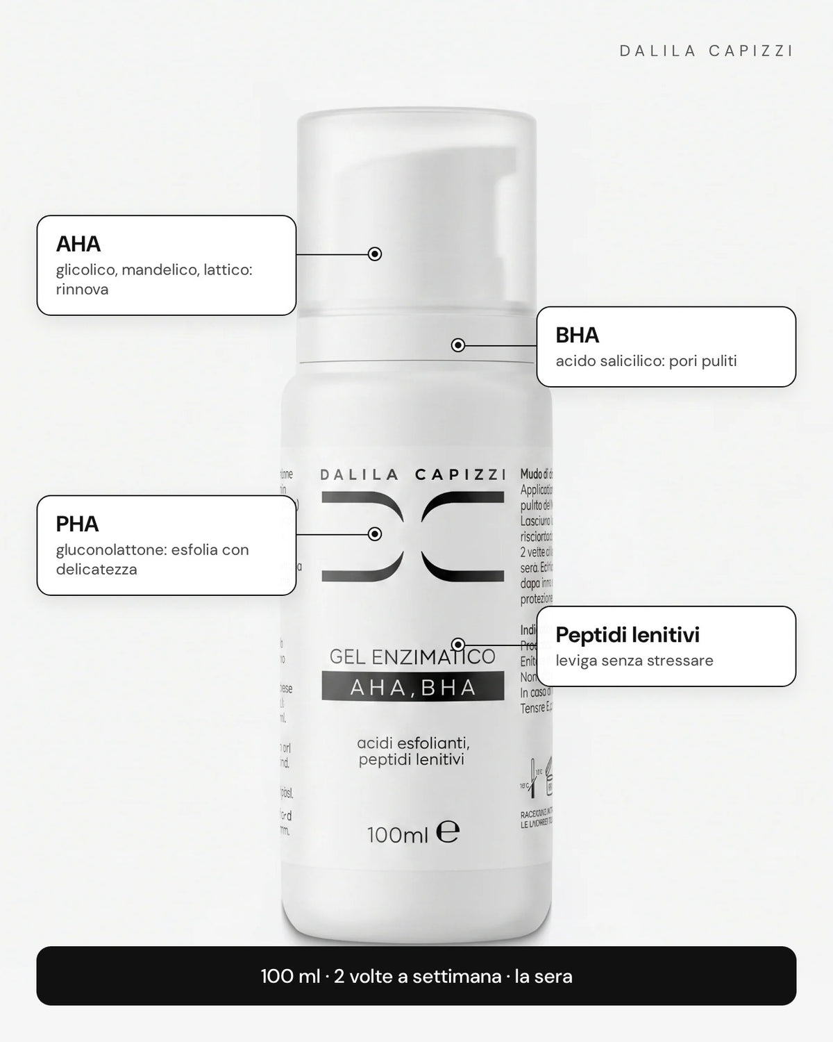 Gel Enzimatico AHA BHA PHA e Peptidi: attivi chiave
